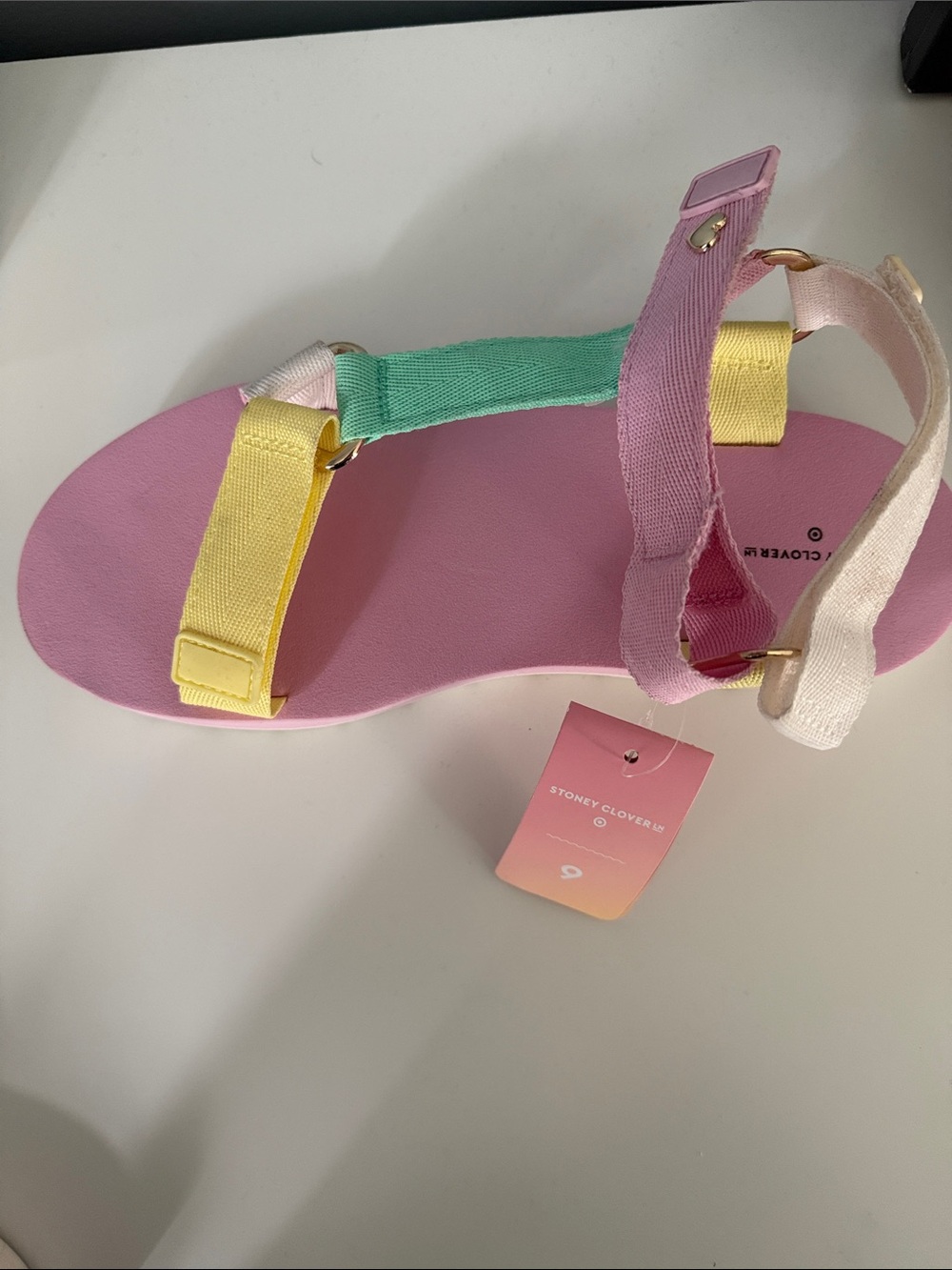 NWT Stoney Clover Pink Multi-Color Strap Sandal